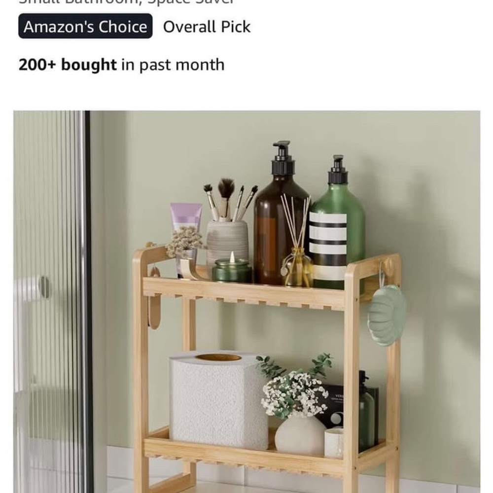 Wooden Bathroom Storage Cart with Accessories